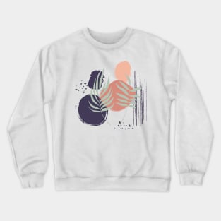 Abstract shapes lines dots and tropical leaves digital design Crewneck Sweatshirt